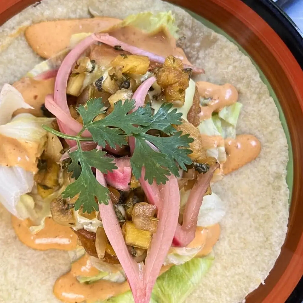 Fresh and crispy fish tacos at Casa Loco An Bang Beach.