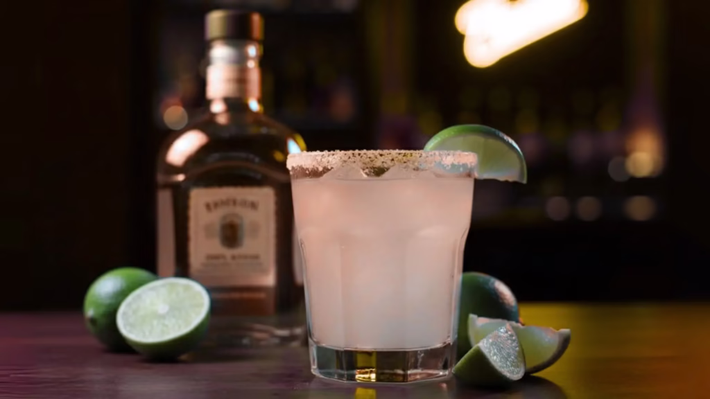A perfectly crafted Classic Margarita with fresh lime and 100 agave tequila