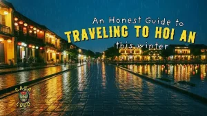 A beautiful, atmospheric (but not scary) photo of Hoi An in the rain.